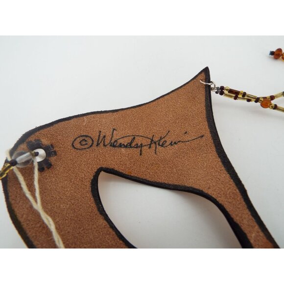 Cirque Du Soleil Leather Beaded Mask Signed Wendy Klein NWT - Picture 7 of 8